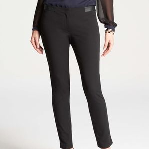 Dress pants with black leather detail